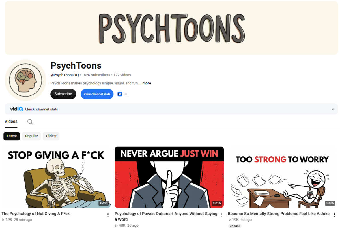 PsychToons — A Fast-Growing Psychology Channel